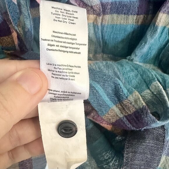 Jach's Girlfriend Blue Plaid Shirt Dress/Tunic - Size: Medium - Picture 7 of 9